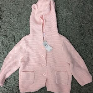 GAP Light Pink Knit Hooded Cardigan